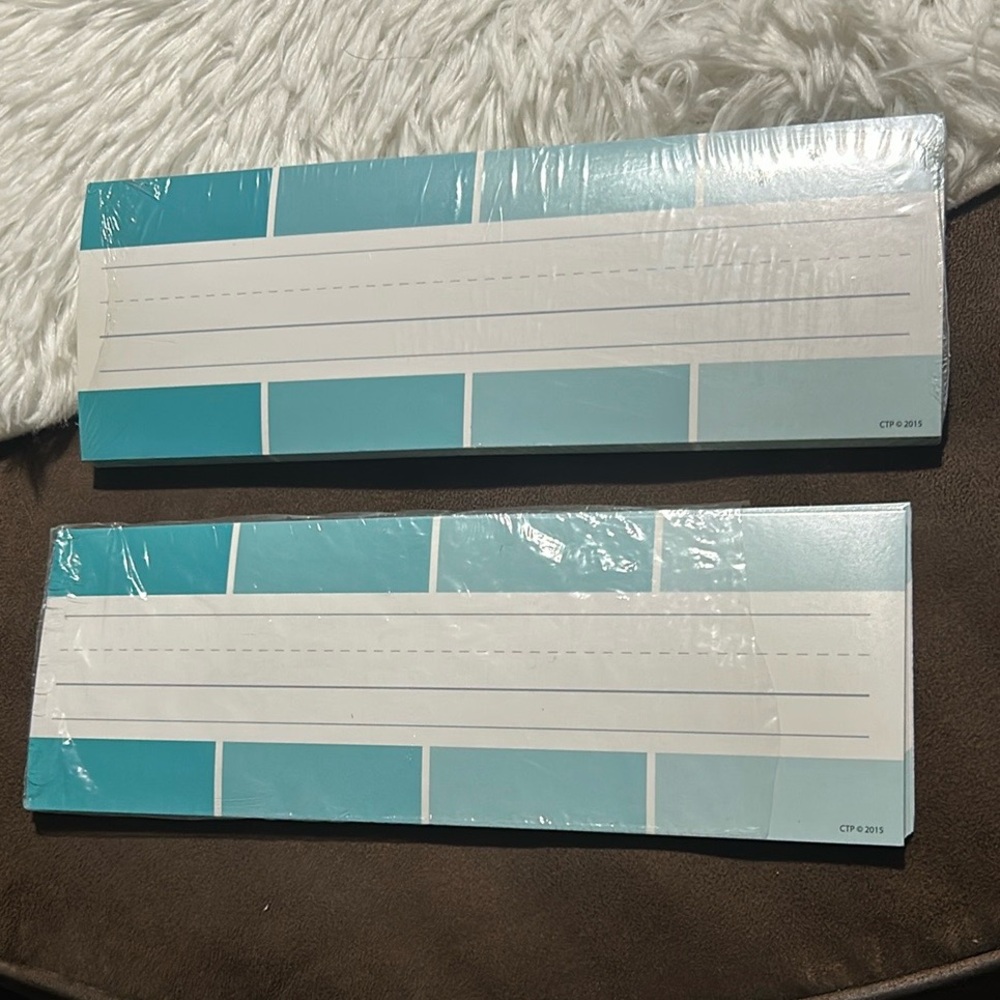 🩶5/$30 Turquoise & White Label Strips Name Plates for Classroom NEW